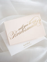 Calligraphy Bridesmaid proposal card - Light blush - Ooh Aah Invitations